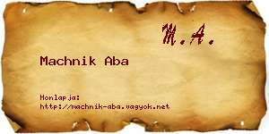 Machnik Aba névjegykártya